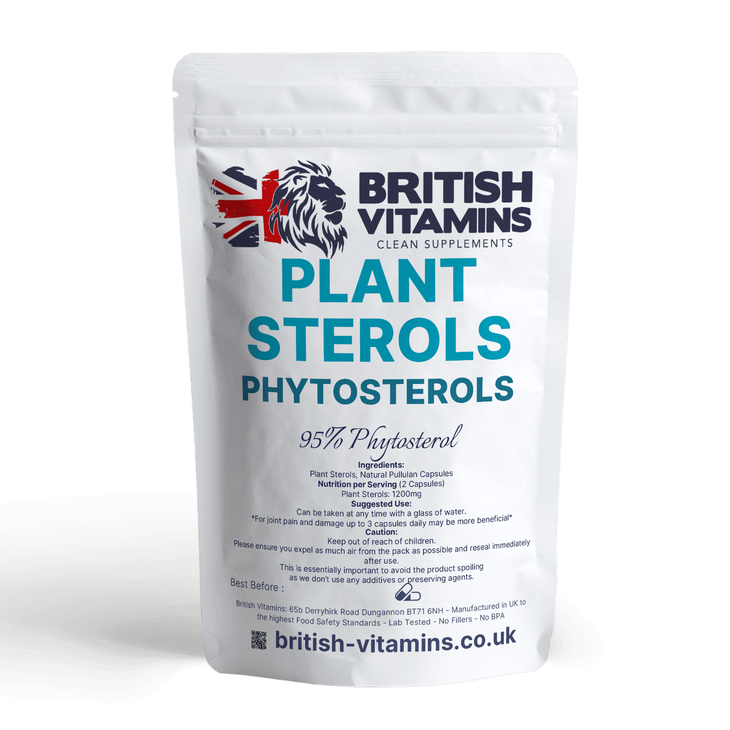 Plant Sterols Phytosterols Vegan Capsules Food Supplement British Vitamins 5 Capsules ( Sample )