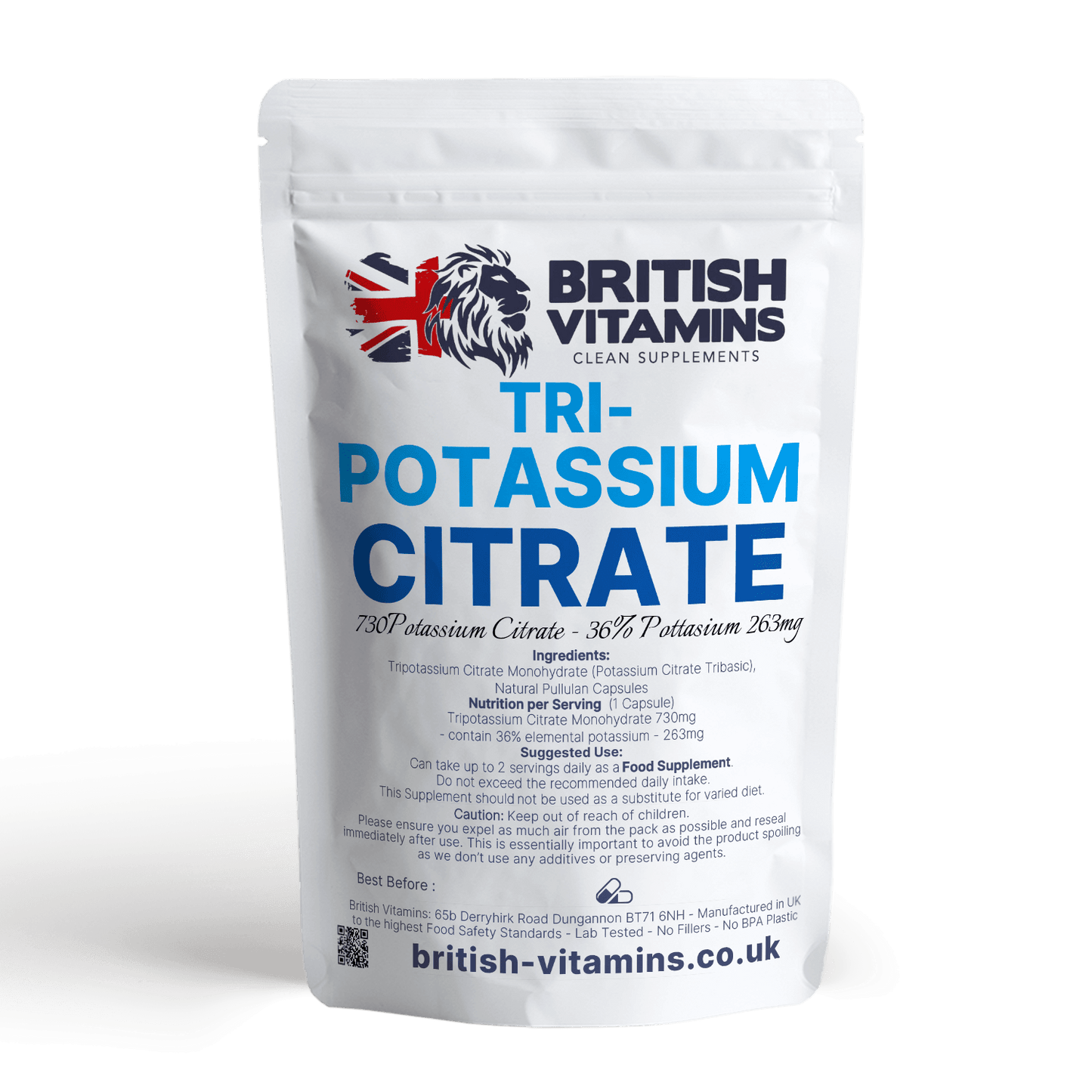 Potassium Citrate 730mg Health & Beauty:Vitamins & Lifestyle Supplements:Vitamins & Minerals British Vitamins 5 Capsules ( Sample )