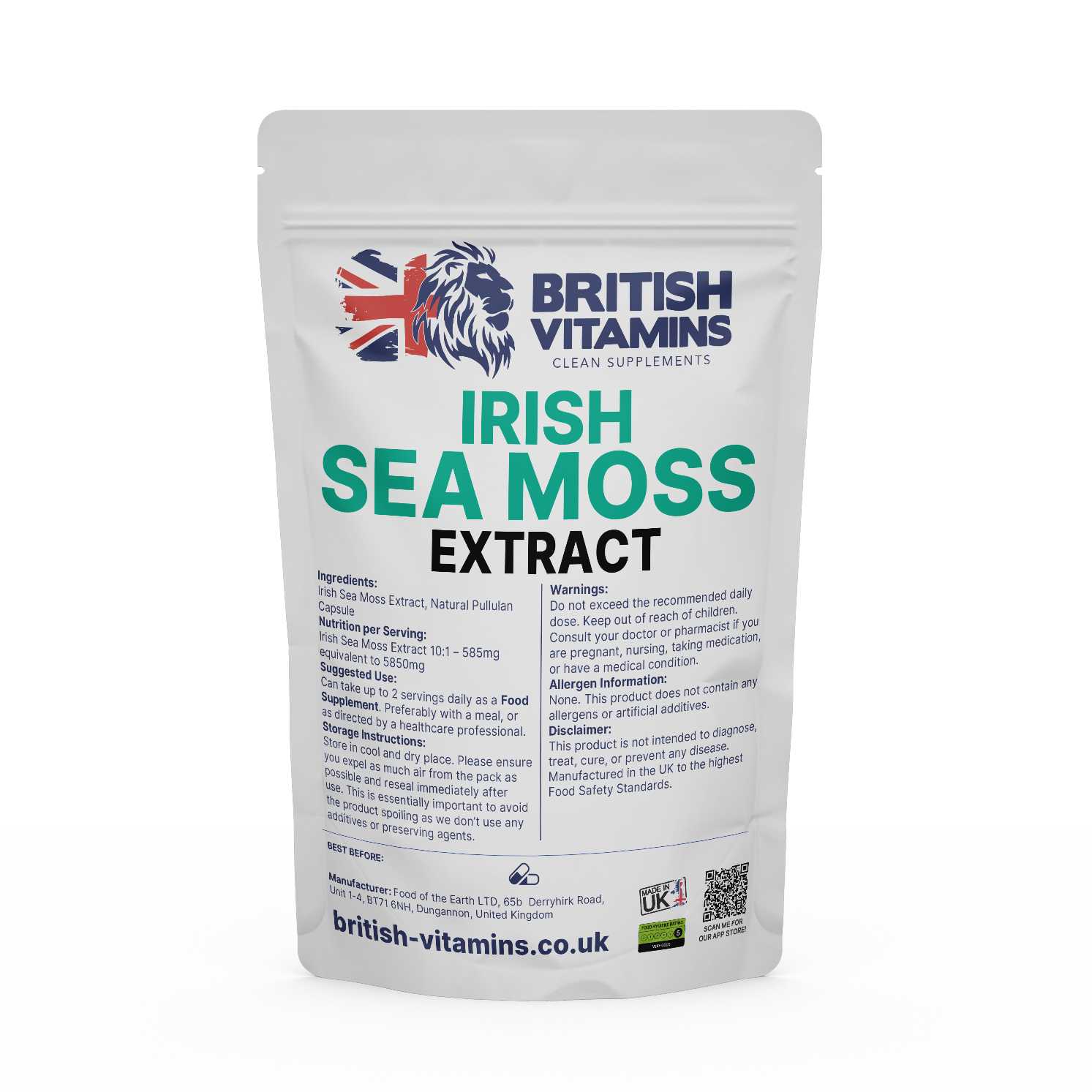 Sea Moss Extract 585mg Health & Beauty:Vitamins & Lifestyle Supplements:Vitamins & Minerals British Vitamins 5 Capsules ( Sample )