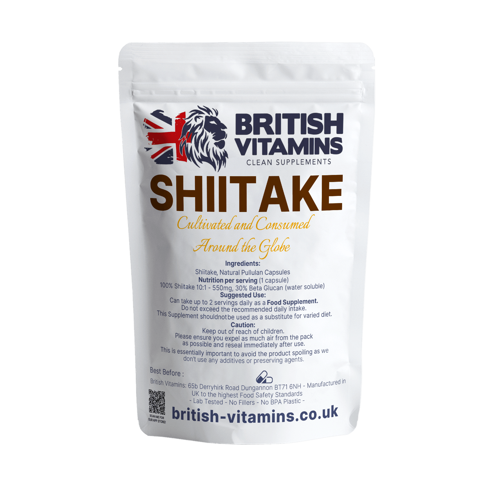 Shiitake Mushroom Extract 10:1 – 30% Beta Glucans Health & Beauty:Vitamins & Lifestyle Supplements:Vitamins & Minerals British Vitamins 60 Capsules