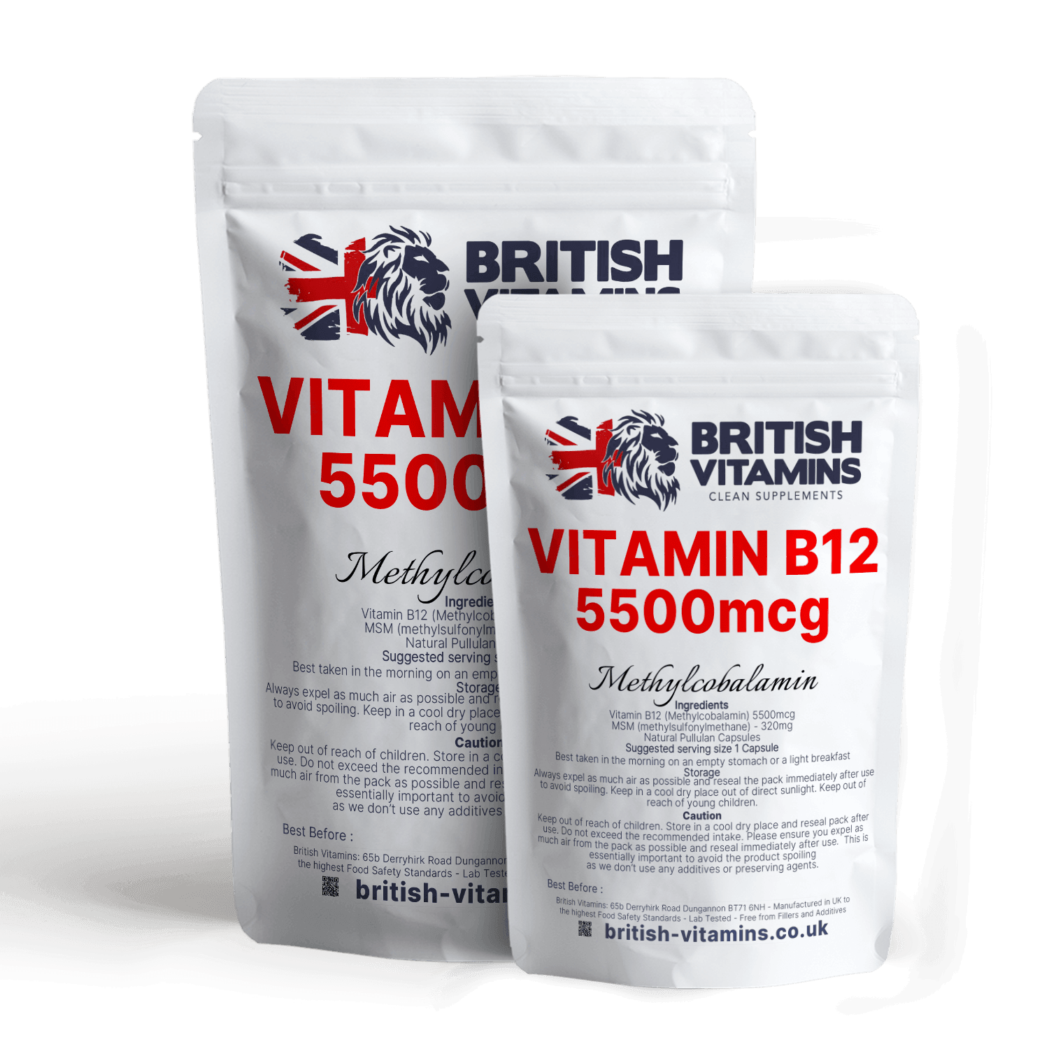 Vitamin B12 Methylcobalamin 5500mcg formulated with MSM Health & Beauty:Vitamins & Lifestyle Supplements:Vitamins & Minerals British Vitamins