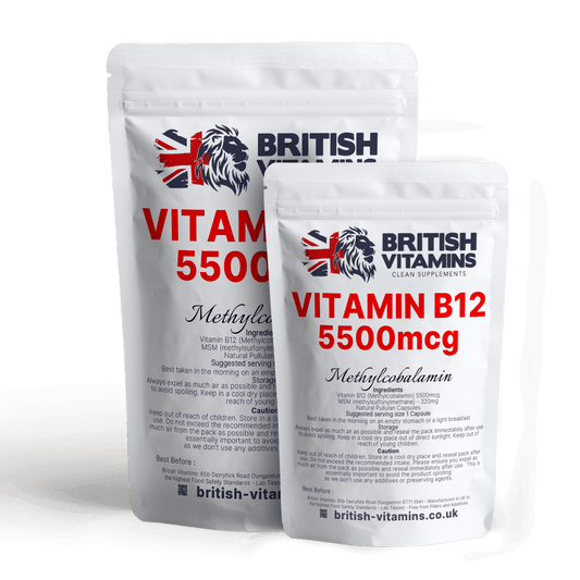 Vitamin B12 Methylcobalamin 5500mcg formulated with MSM Health & Beauty:Vitamins & Lifestyle Supplements:Vitamins & Minerals British Vitamins